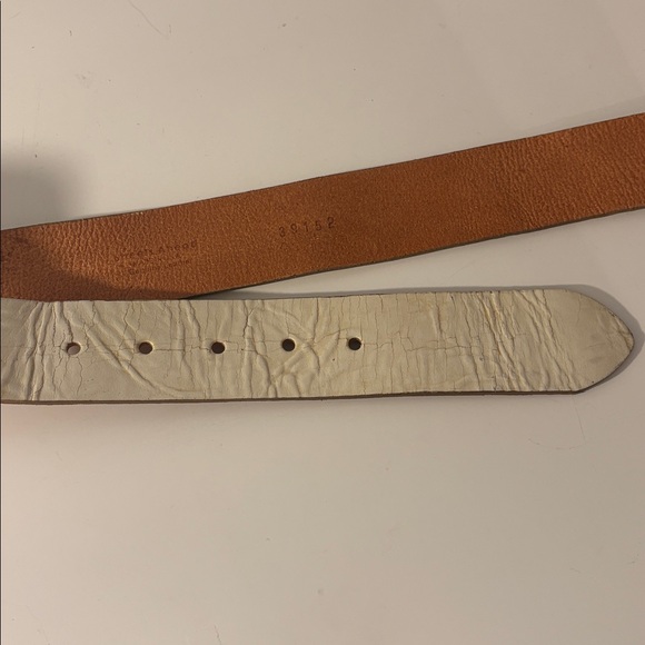Streets Ahead Large Leather Belt Cream Gold Tarnish Revolve
